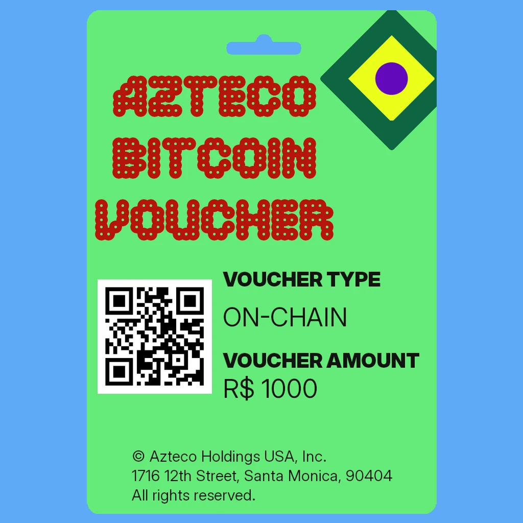 Cartão Presente Azteco Bitcoin R$ 1000 - On-Chain Digital