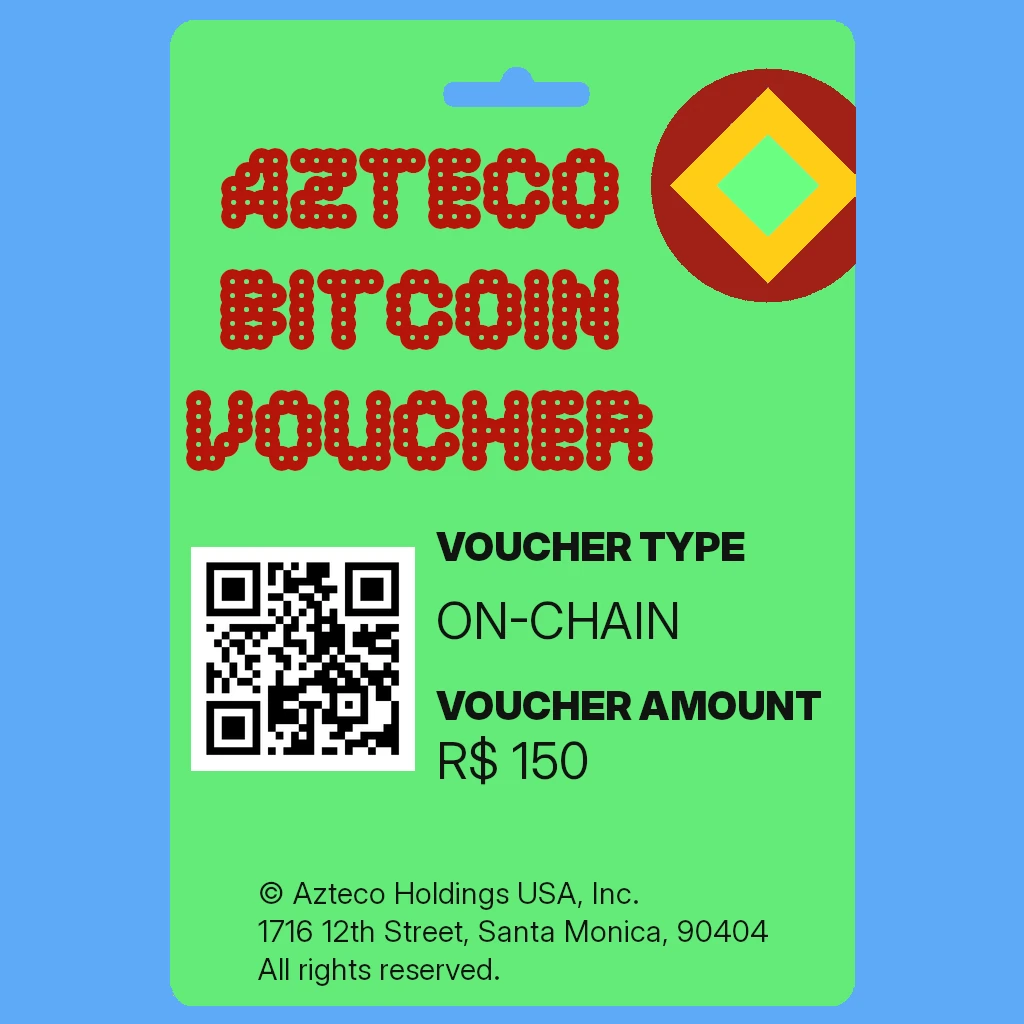 Cartão Presente Azteco Bitcoin R$ 150 - On-Chain Digital