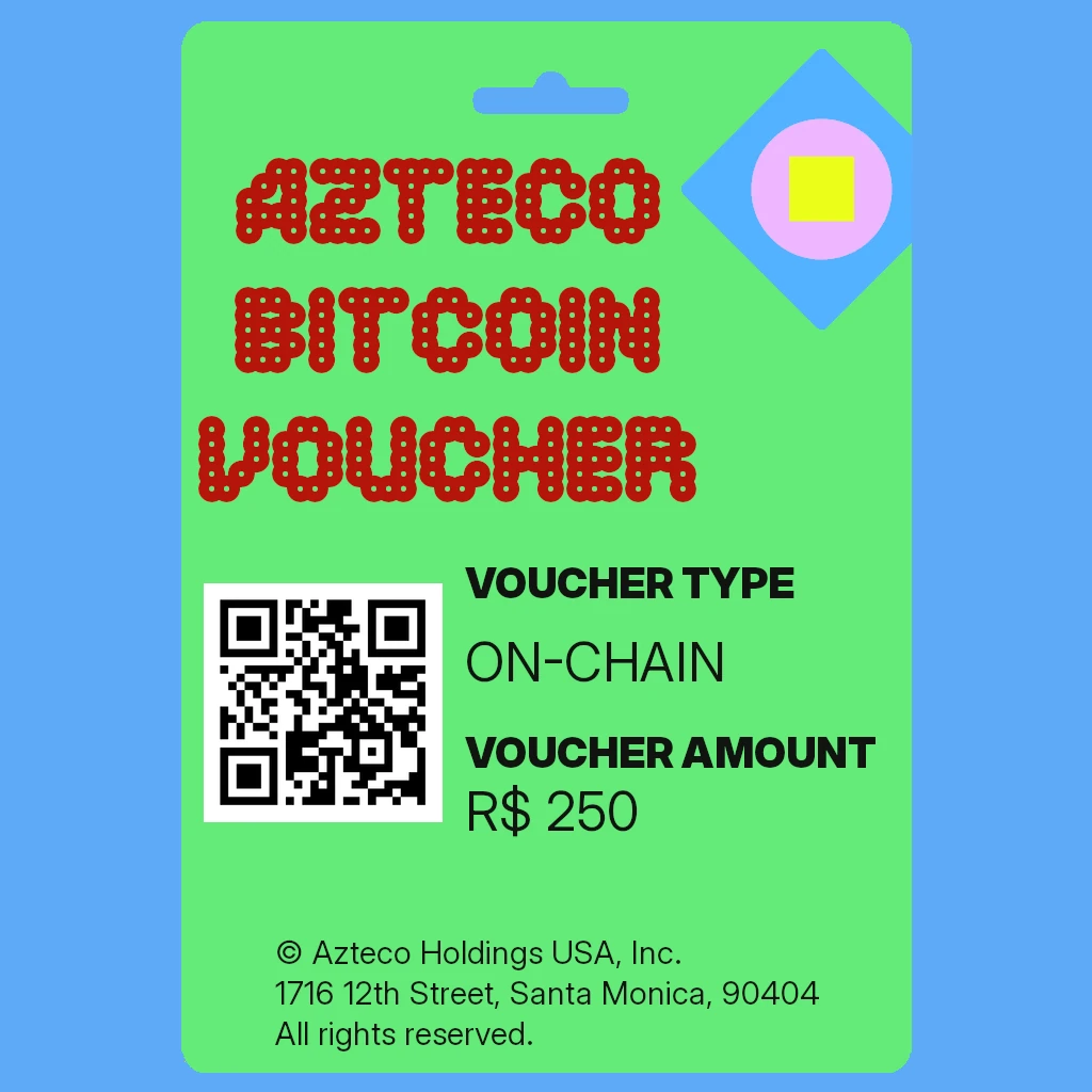 Cartão Presente Azteco Bitcoin R$ 250 - On-Chain Digital