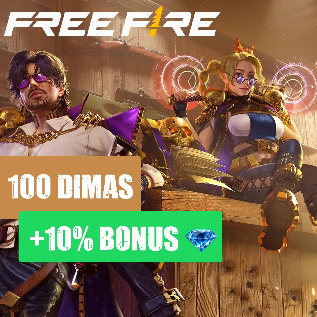 Free Fire - 100 Diamantes + 10% de Bônus R$4.49 código digital imediato