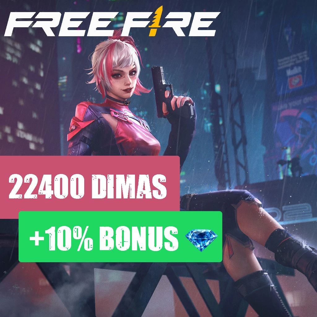 Free Fire - 22.400 Diamantes + 10% de Bônus R$839.96 código digital imediato